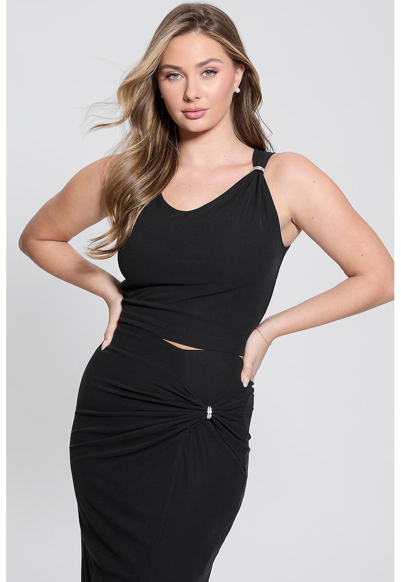 GUESS Top cu decolteu rotund - Negru