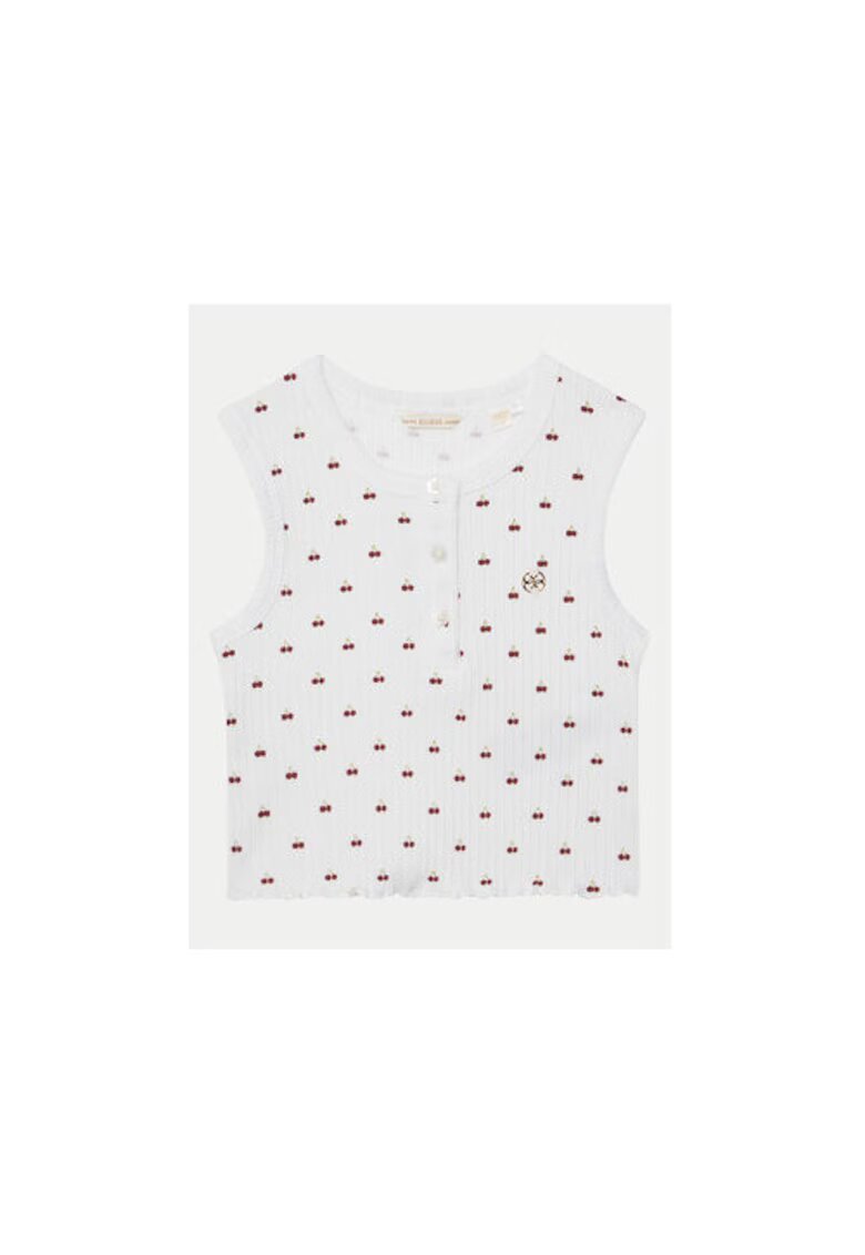 GUESS Top cu imprimeu cu cirese si decolteu rotund