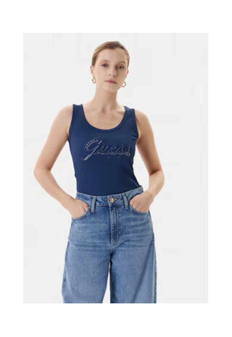 GUESS Top cu imprimeu frontal cu logo