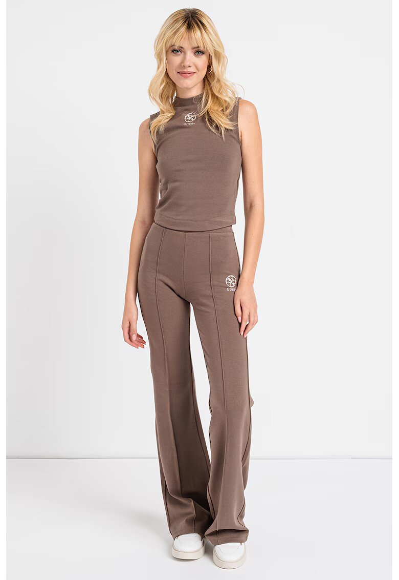 GUESS Top cu logo pentru fitness - Kaki