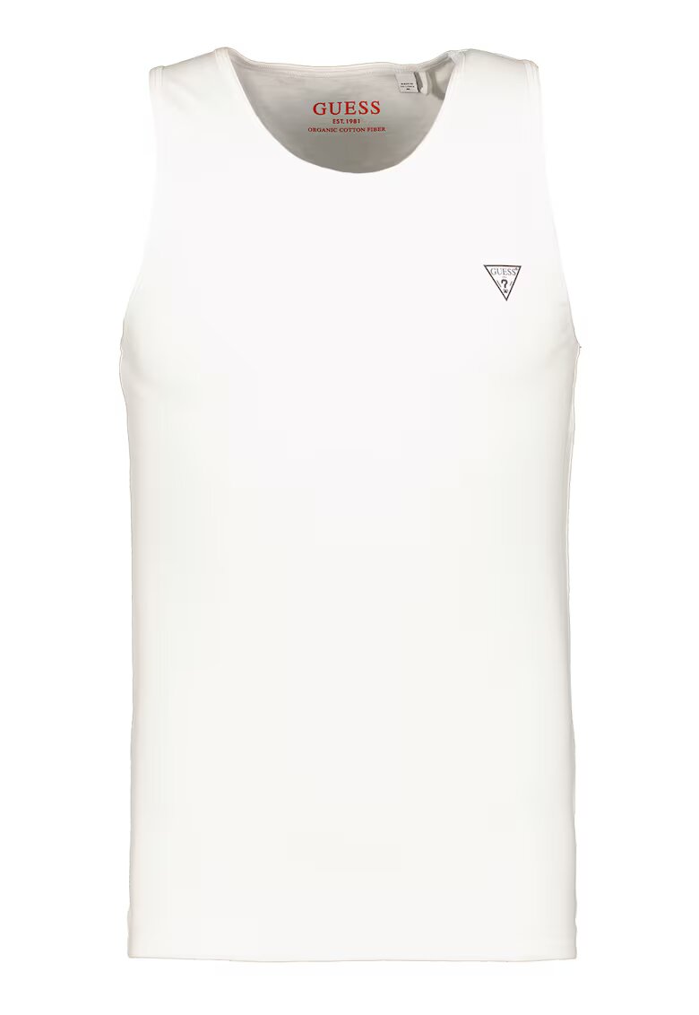GUESS Top din amestec de bumbac cu detaliu cu logo discret - Alb optic