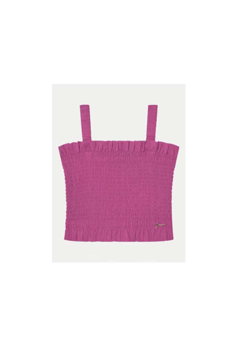 GUESS Top din amestec de lyocell cu model uni
