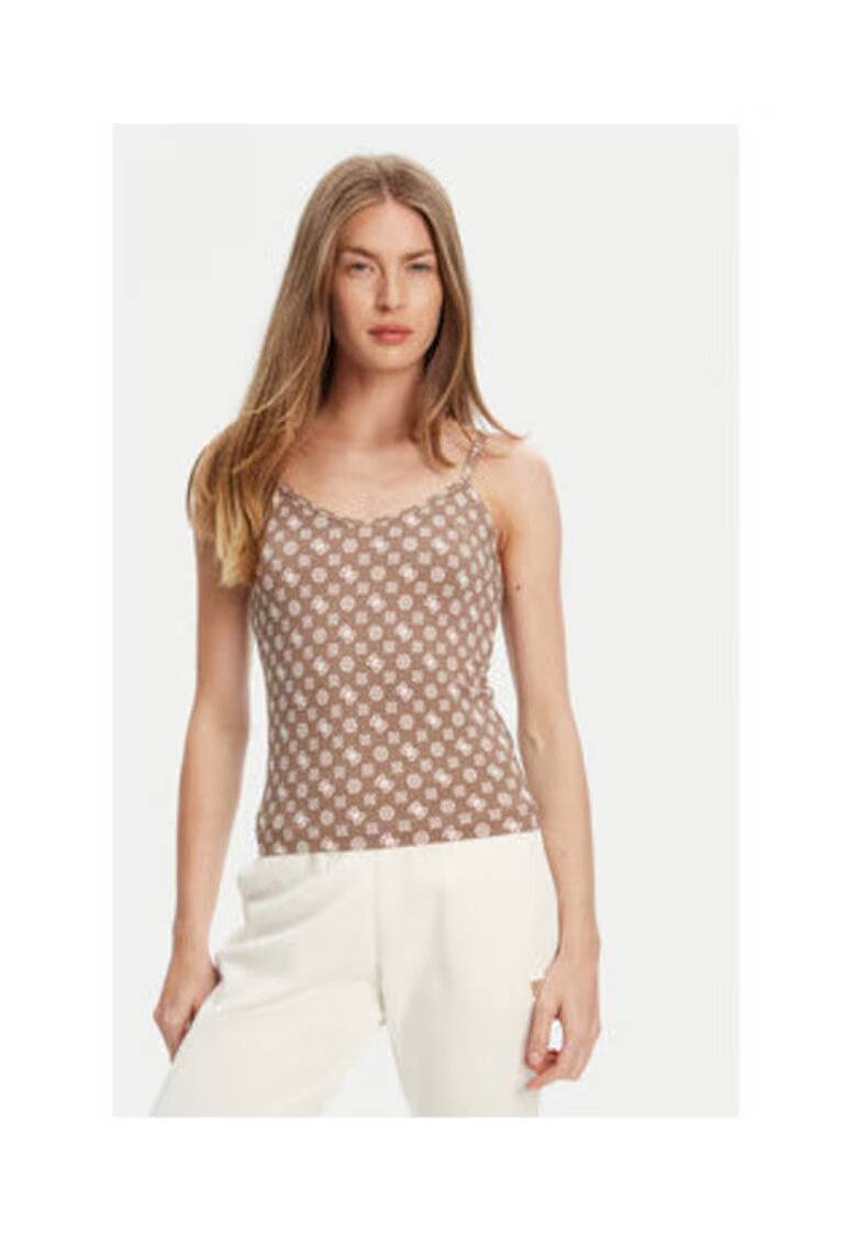 GUESS Top din amestec de poliester cu bretele incrucisate pe partea din spate si model logo