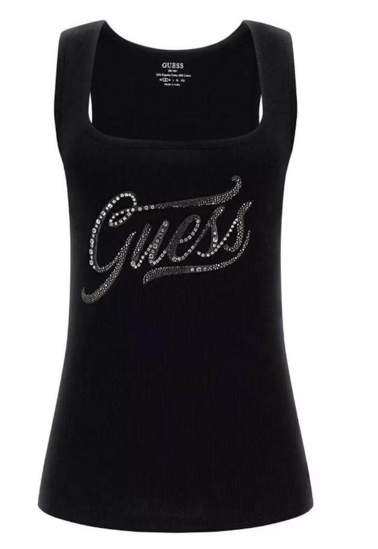 GUESS Top din bumbac cu decolteu patrat
