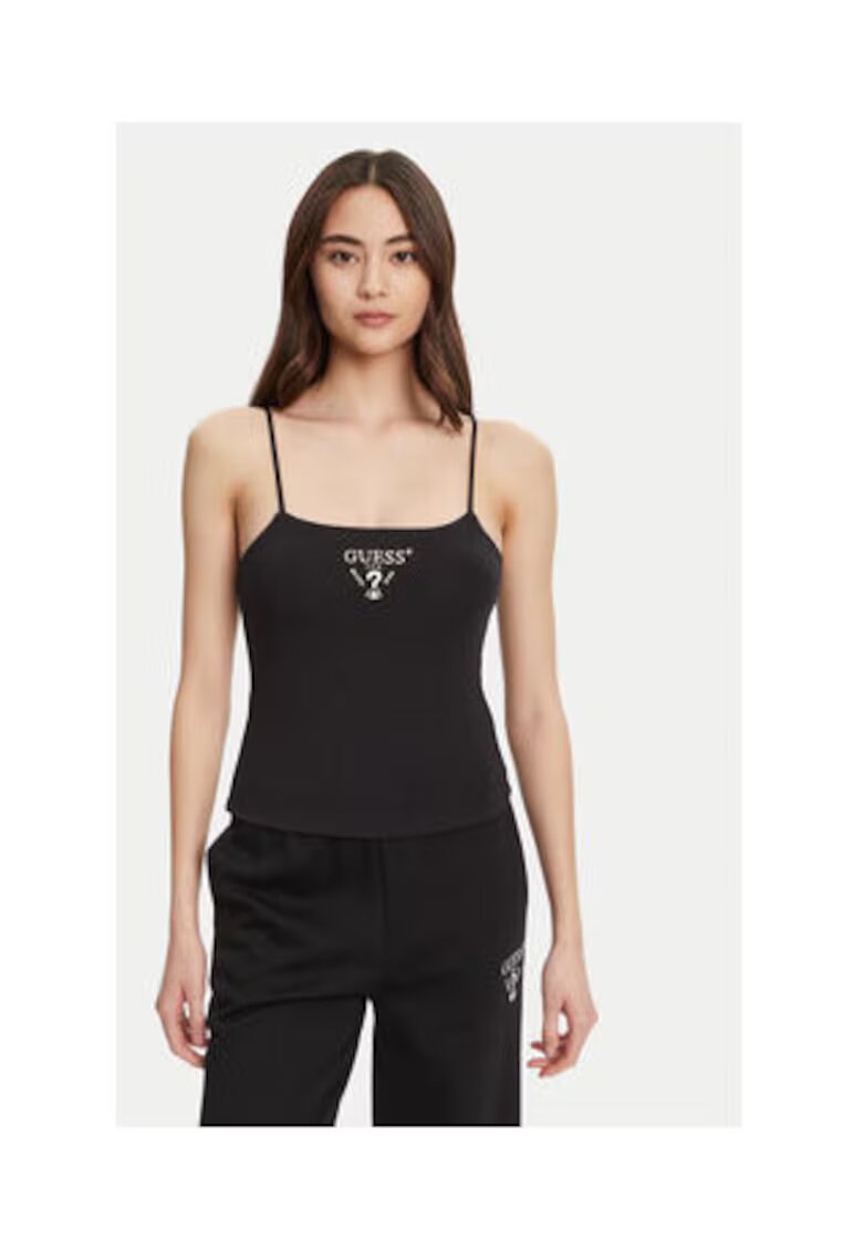 GUESS Top din material elastic cu logo brodat pe piept
