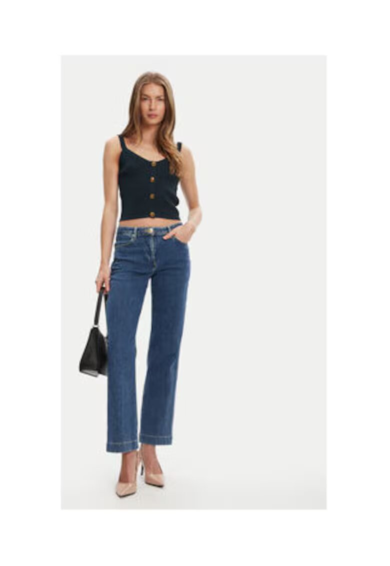 GUESS Top din tricot cu decolteu in V si nasturi decorativi