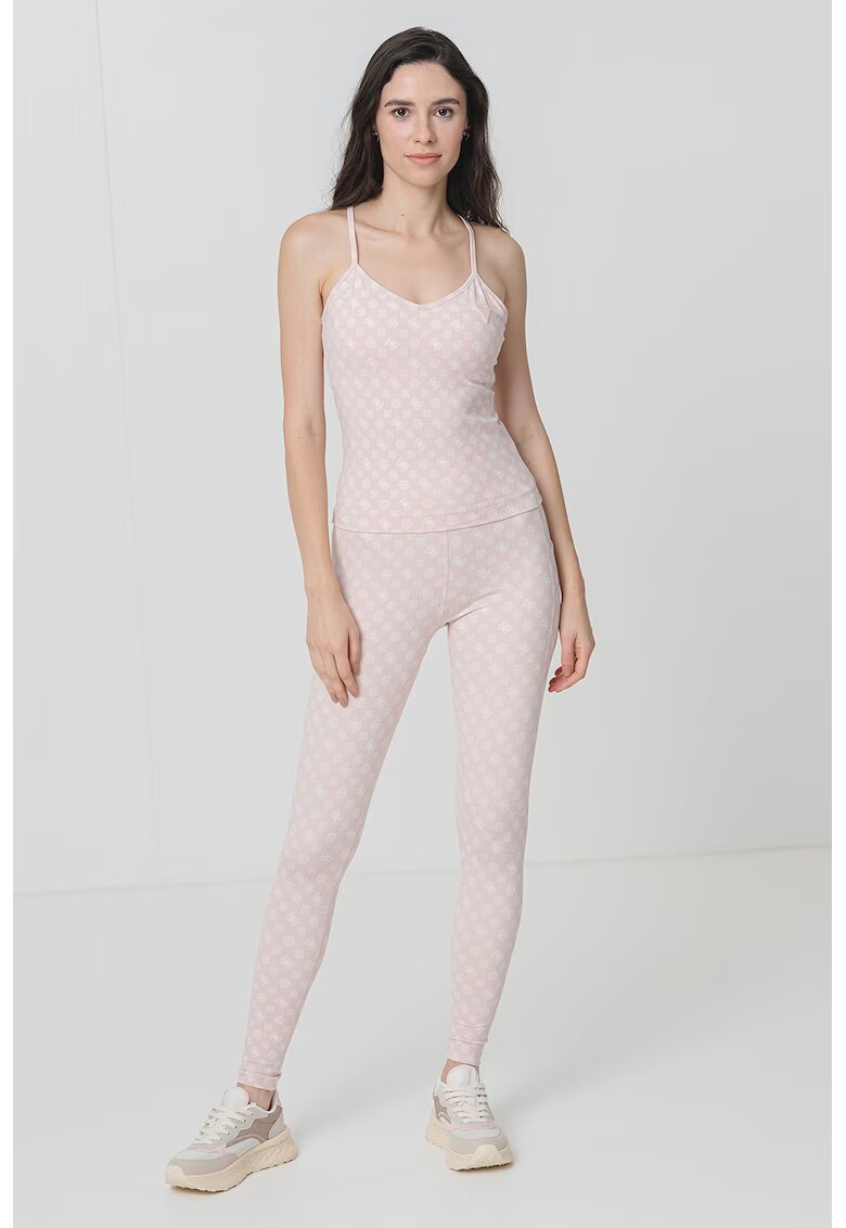 GUESS Top slim fit pentru fitness - Roz pastel/Crem