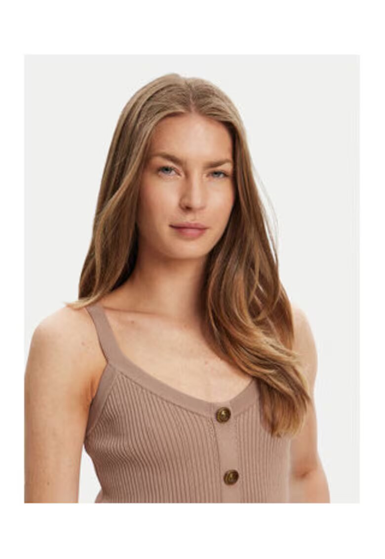 GUESS Top uni din tricot cu striatii si nasturi decorativi -