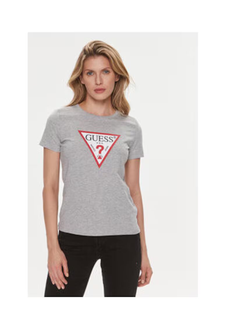 GUESS Tricou Bumbac Cu Triunghi Logo -
