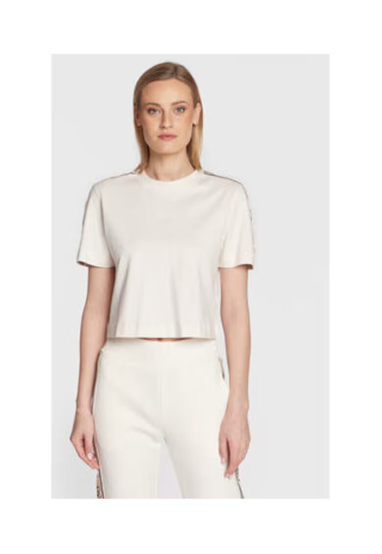 GUESS Tricou crop casual - Bej deschis