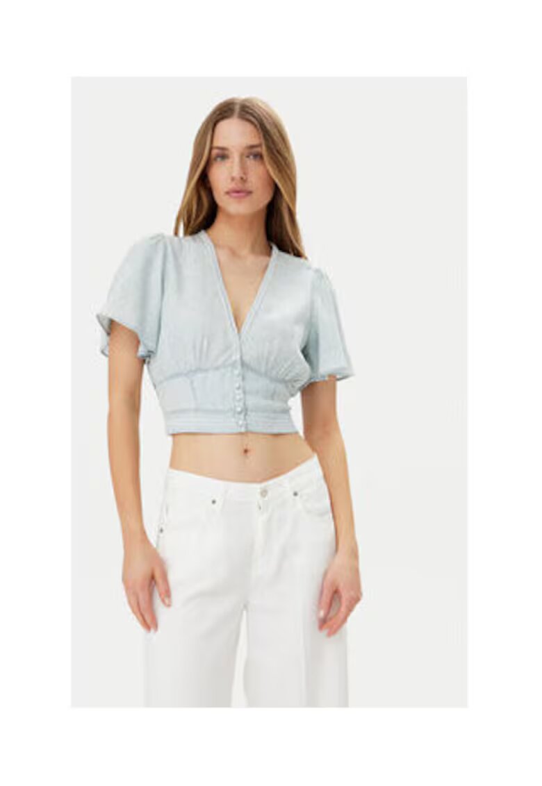GUESS Tricou crop din amestec de lyocell