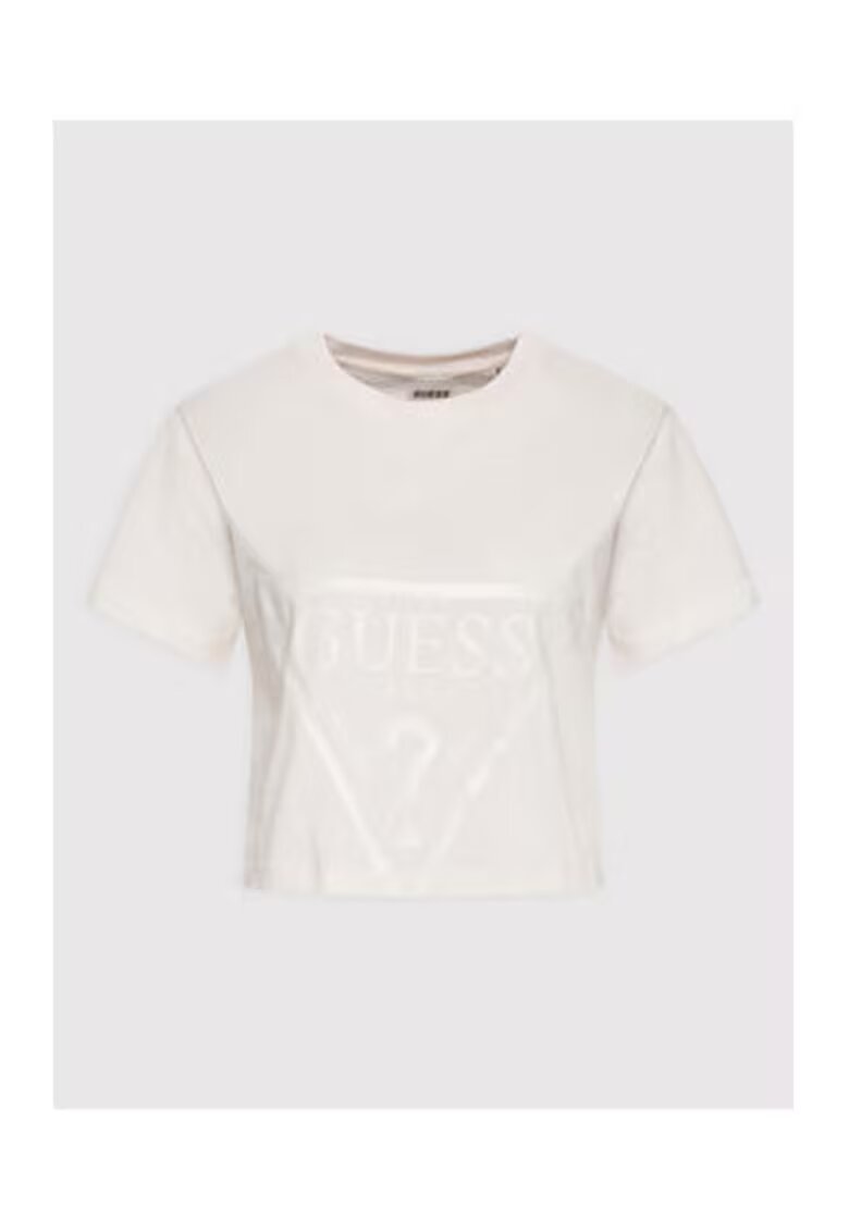 GUESS Tricou crop din bumbac cu logo