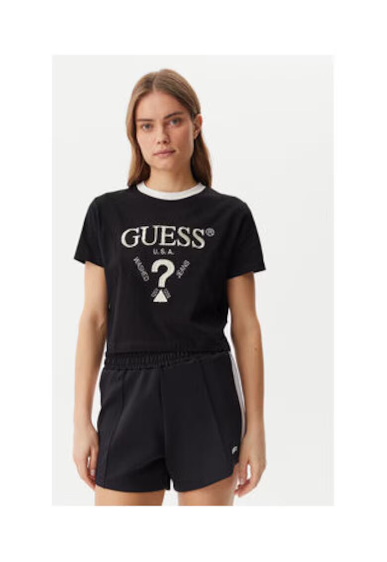 GUESS Tricou crop din bumbac organic
