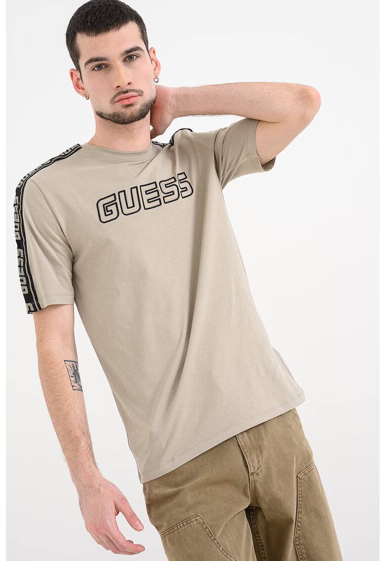 GUESS Tricou cu decolteu rotund pentru fitness - Grej
