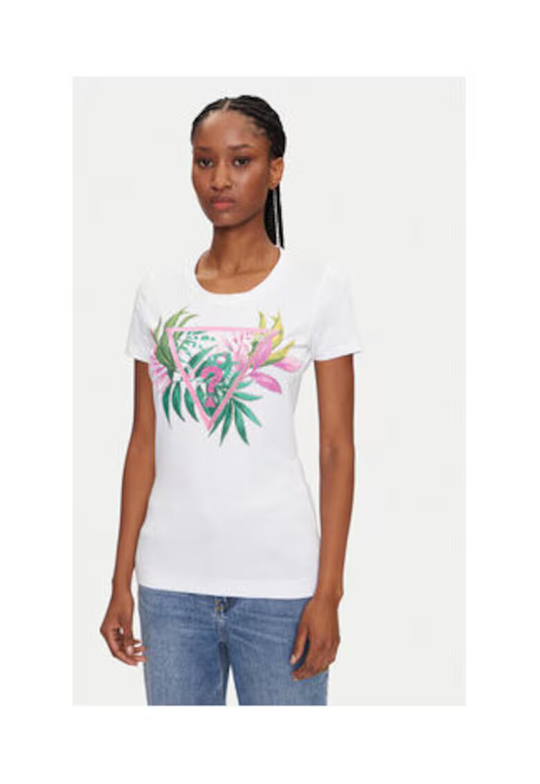 GUESS Tricou cu imprimeu logo pe piept