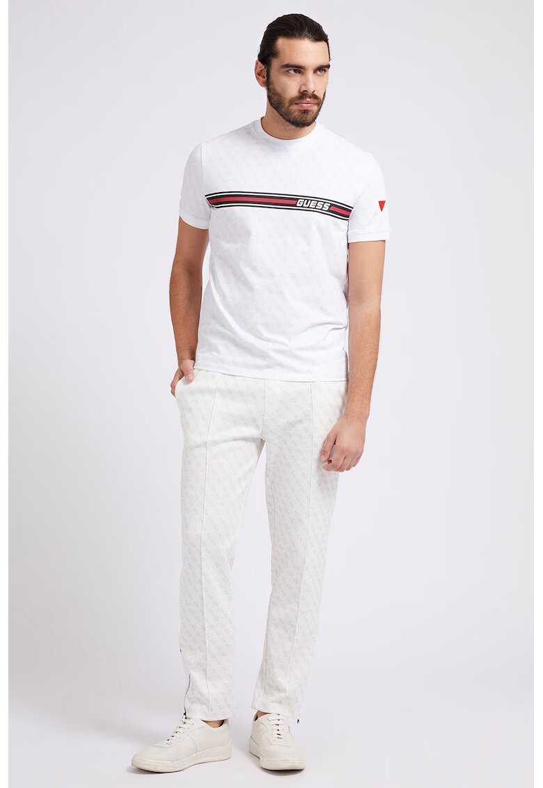 GUESS Tricou cu imprimeu logo - pentru fitness - Rosu/Negru/Alb optic