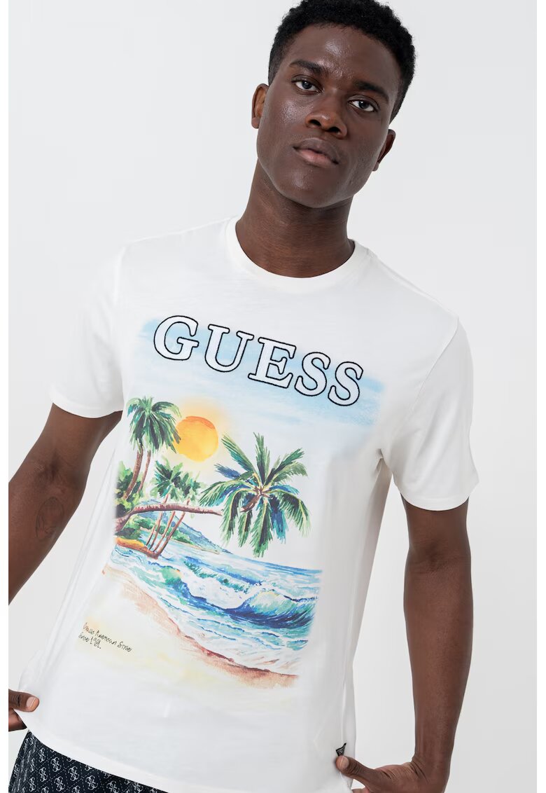 GUESS Tricou cu imprimeu tropical