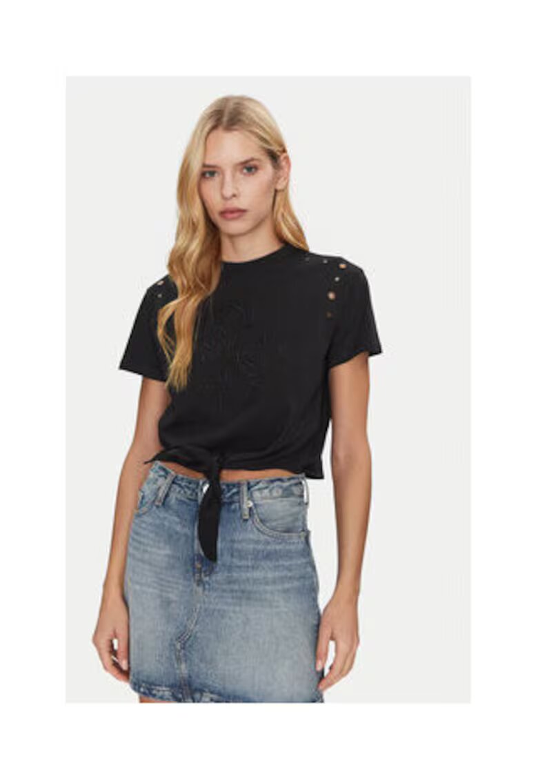 GUESS Tricou cu logo brodat