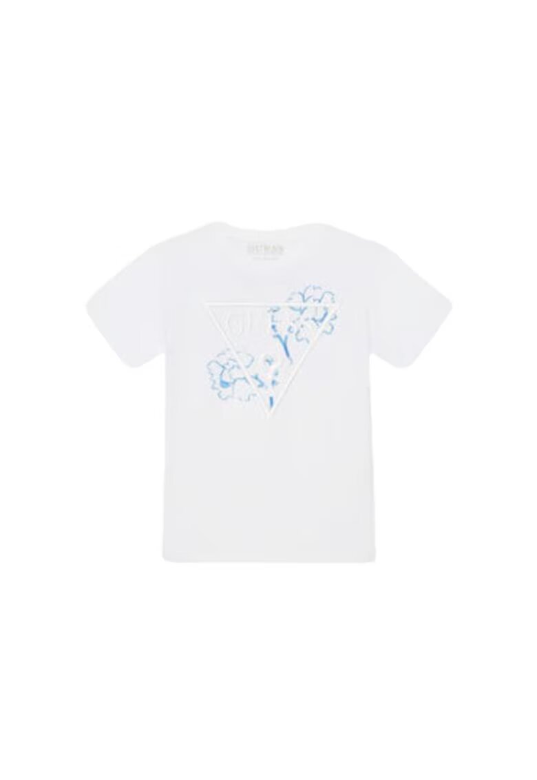 GUESS Tricou-cu logo brodat si imprimeu - Alb