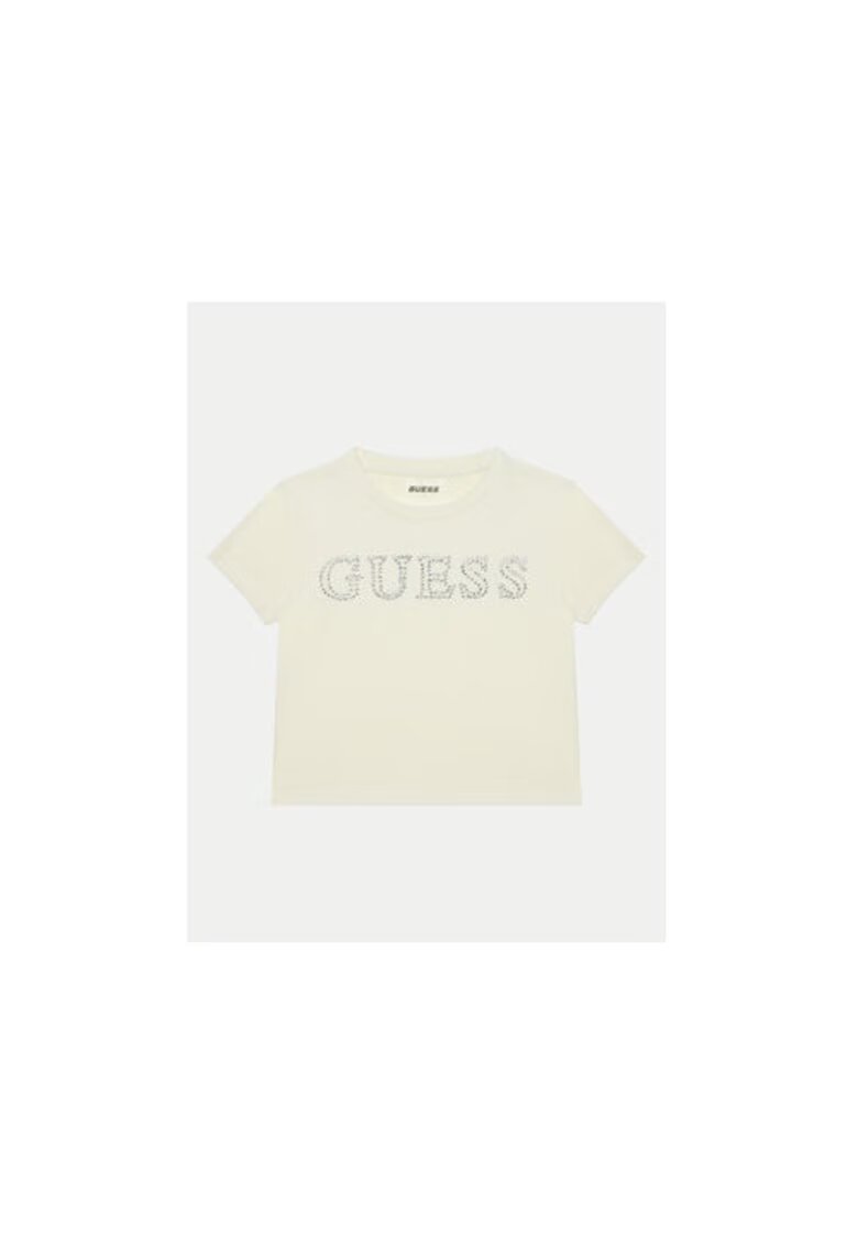 GUESS Tricou cu logo cu strasuri