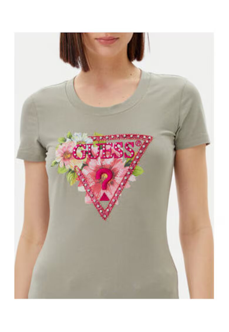 GUESS Tricou cu logo din amestec de bumbac organic