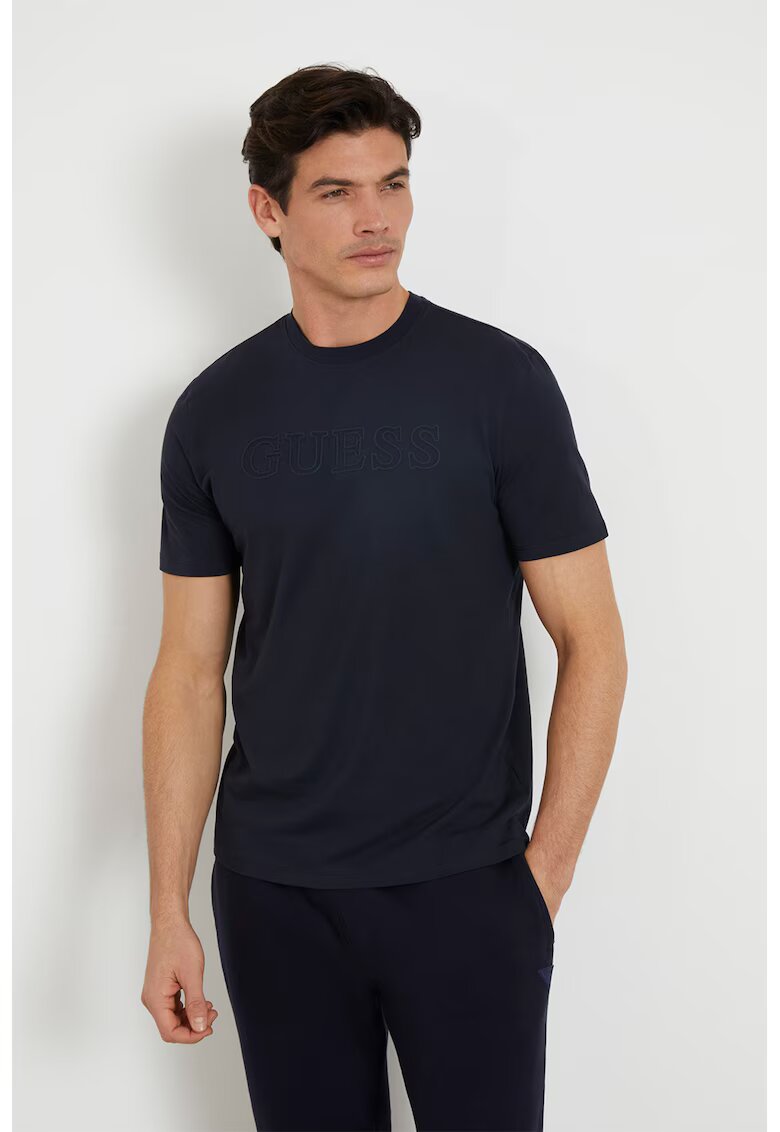 GUESS Tricou cu logo in relief - pentru antrenament - Negru stins