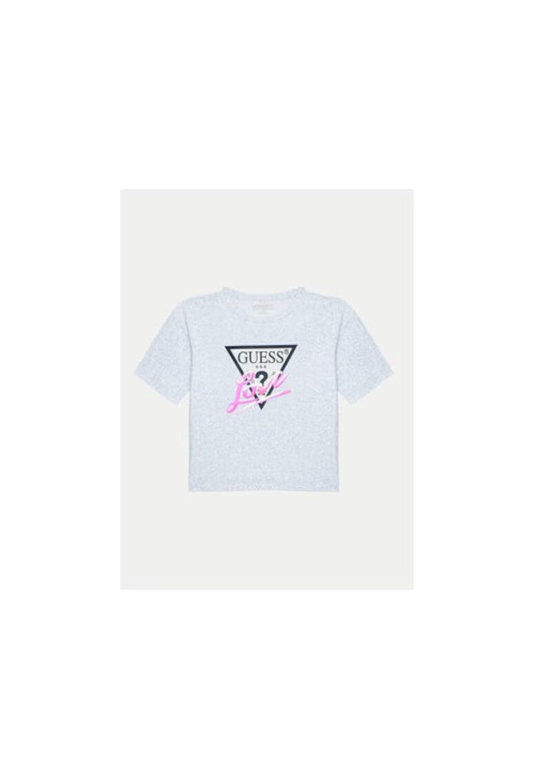 GUESS Tricou cu model floral si imprimeu logo