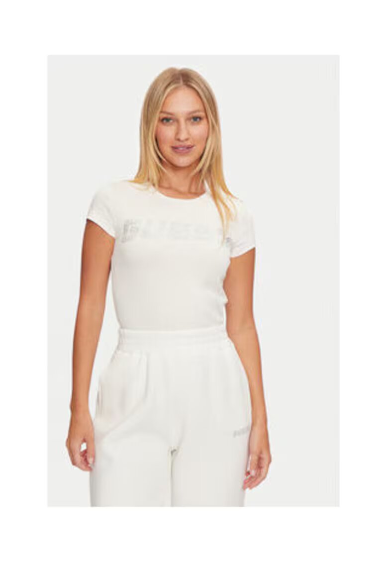 GUESS Tricou cu strasuri si logo -