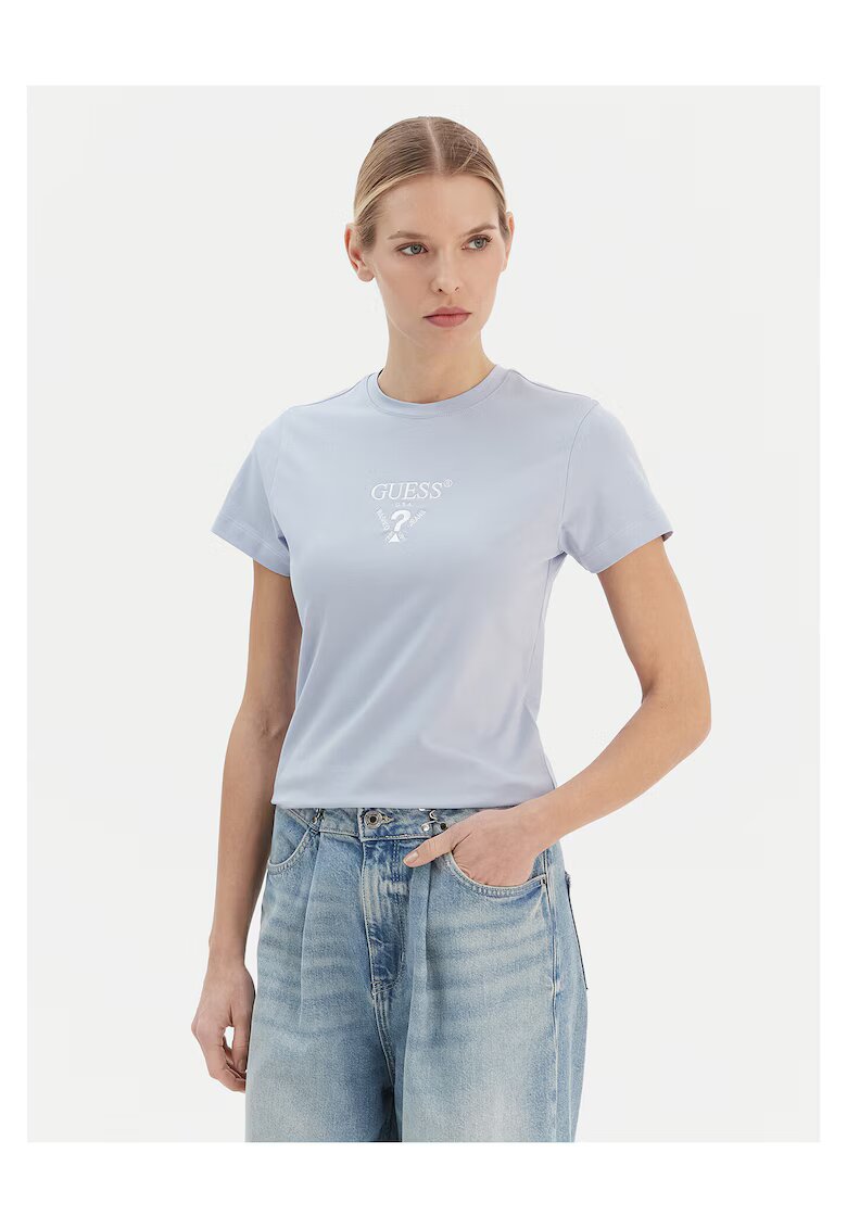 GUESS Tricou dama - Albastru deschis