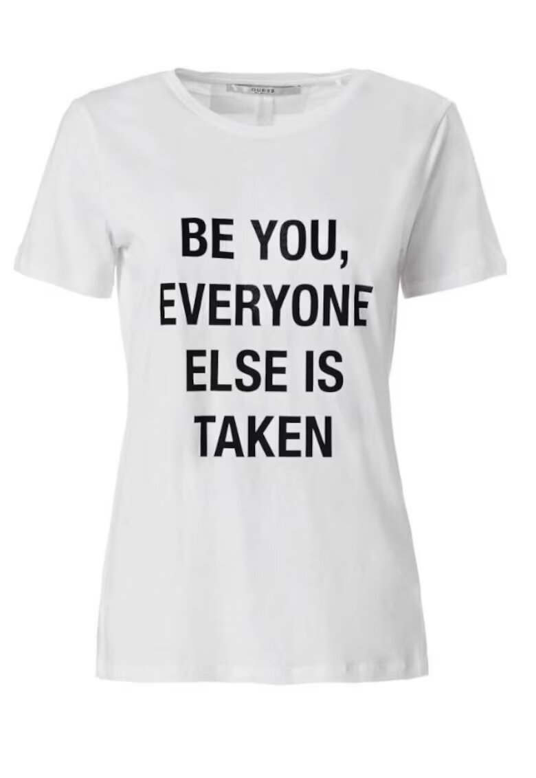 GUESS Tricou dama - Bumbac - Alb be you