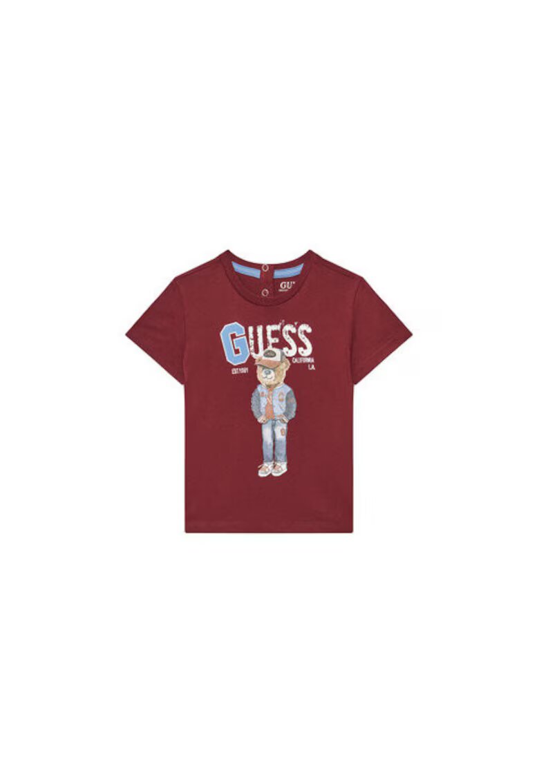 GUESS Tricou de bumbac cu imprimeu ursulet