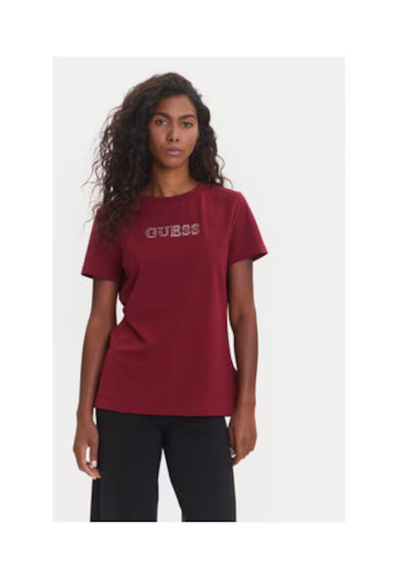 GUESS Tricou din amestec de bumbac cu croiala supradimensionata si logo