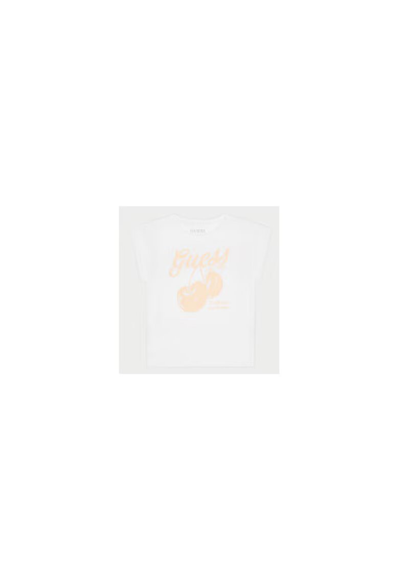 GUESS Tricou din amestec de bumbac cu imorimeu logo si grafic
