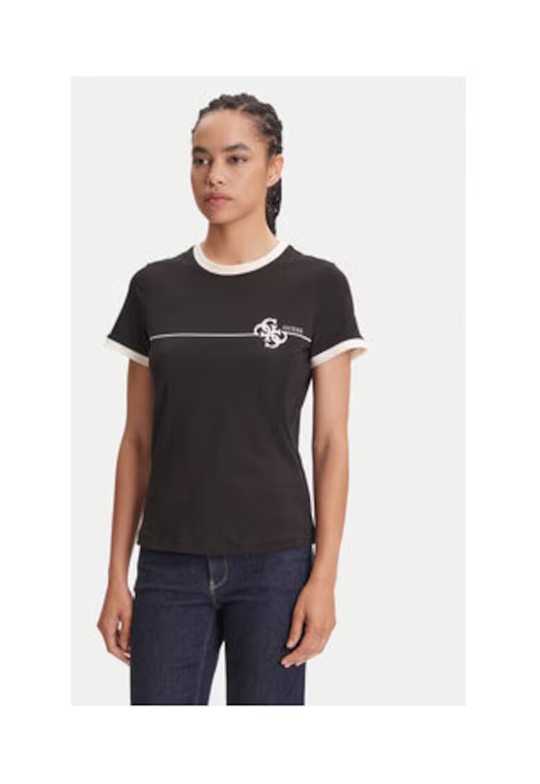 GUESS Tricou din amestec de bumbac cu logo grafic si model colorblock