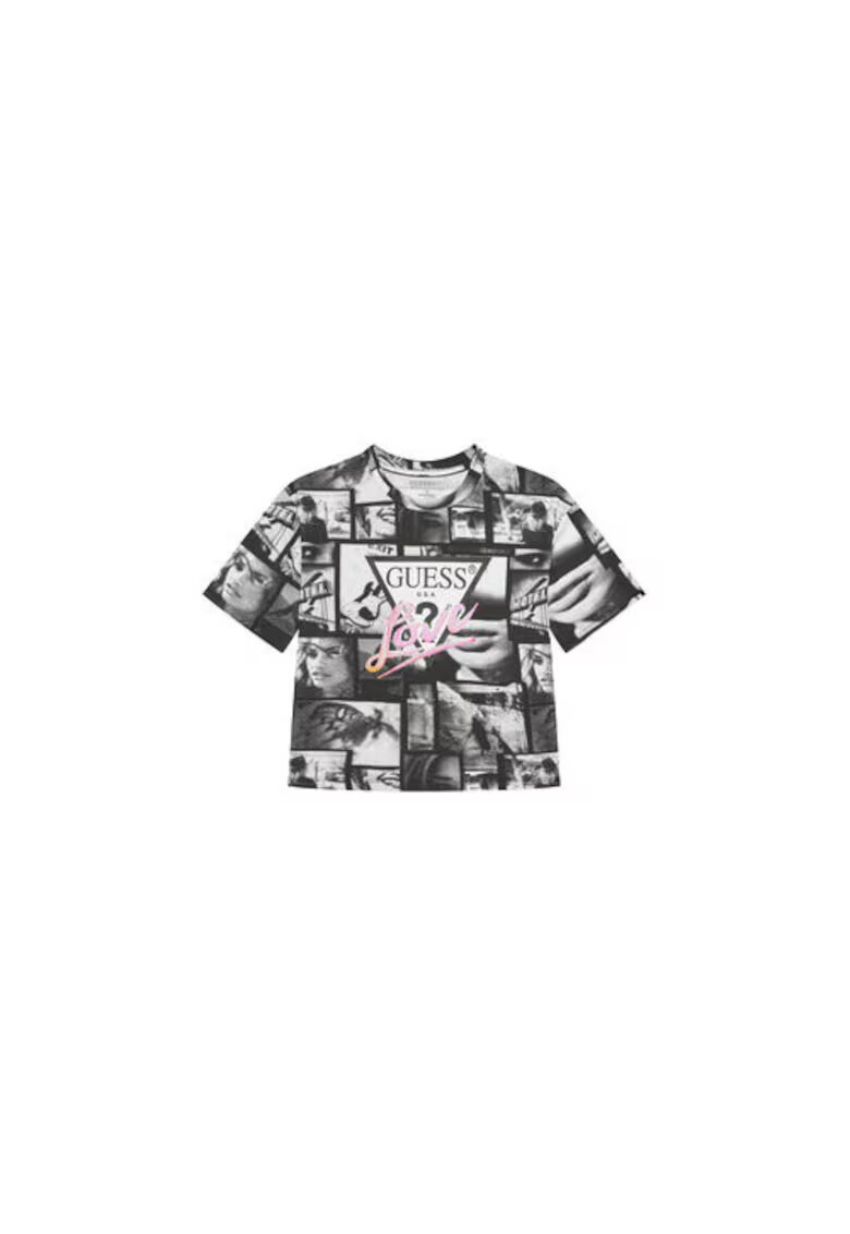 GUESS Tricou din amestec de bumbac organic cu imprimeu grafic