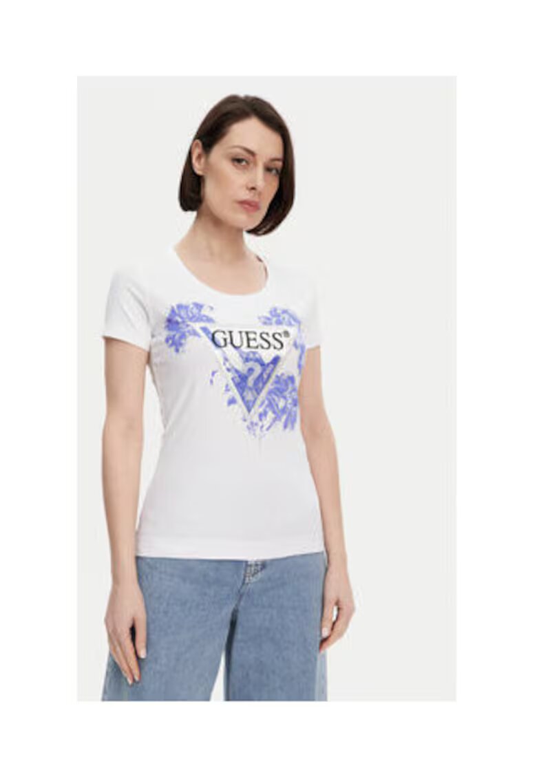 GUESS Tricou din amestec de bumbac organic cu imprimeu logo -