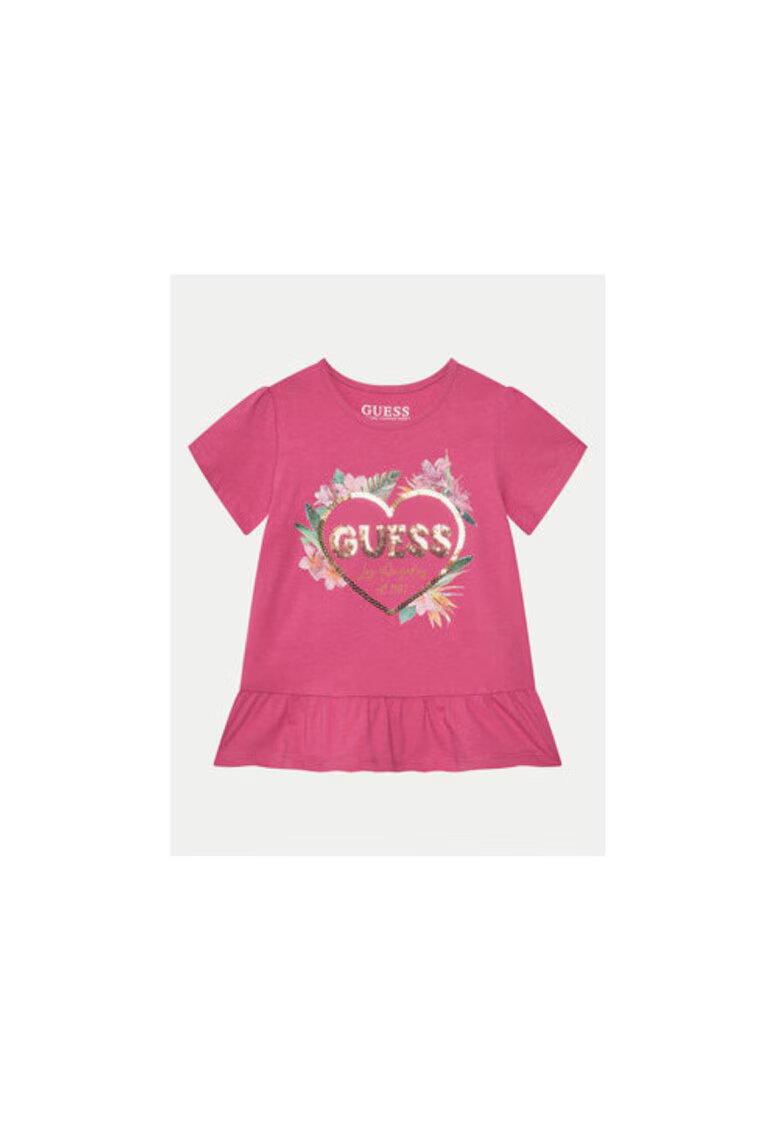 GUESS Tricou din amestec de bumbac organic cu print logo
