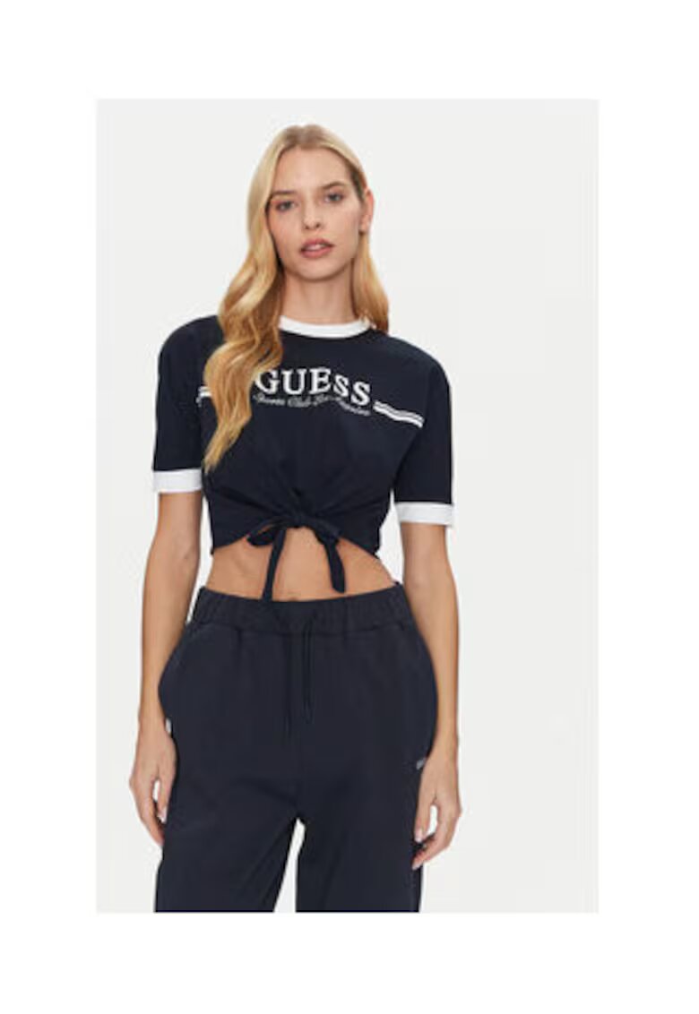 GUESS Tricou din bumbac crop cu logo