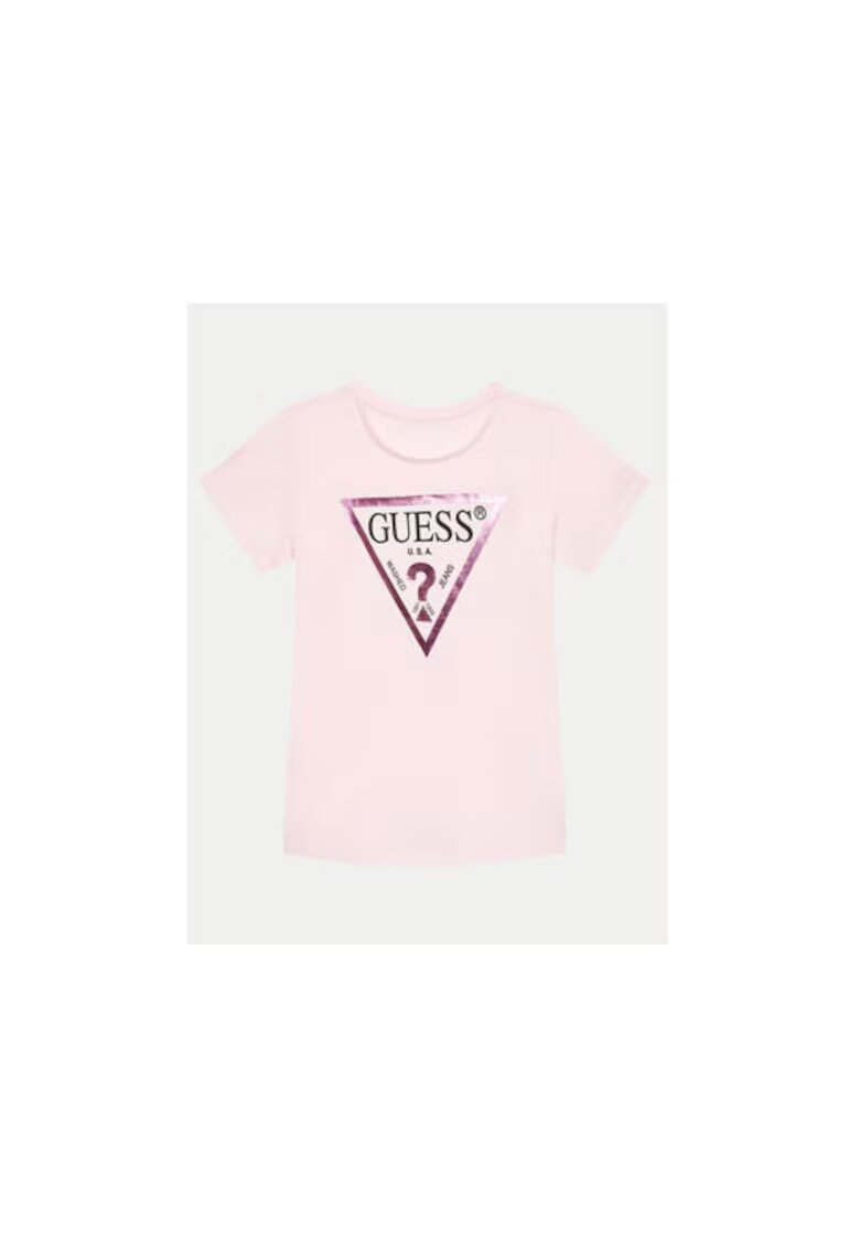 GUESS Tricou din bumbac cu decolteu rotund si imprimeu logo