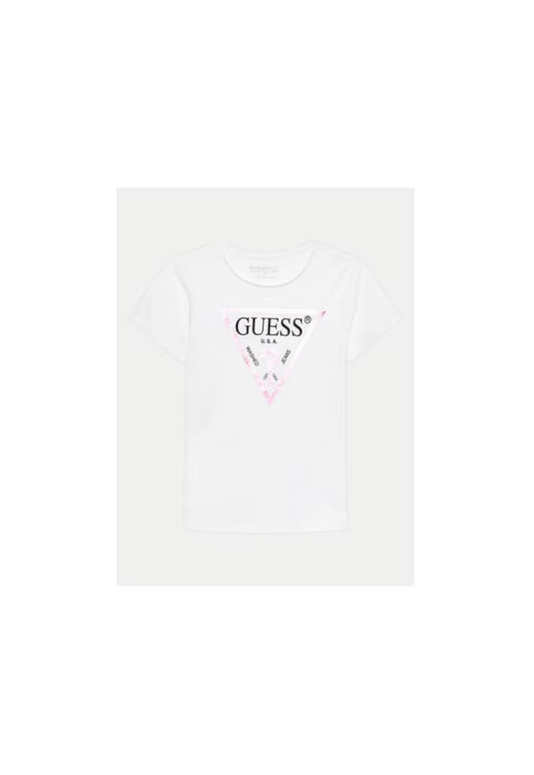 GUESS Tricou din bumbac cu decolteu rotund si logo
