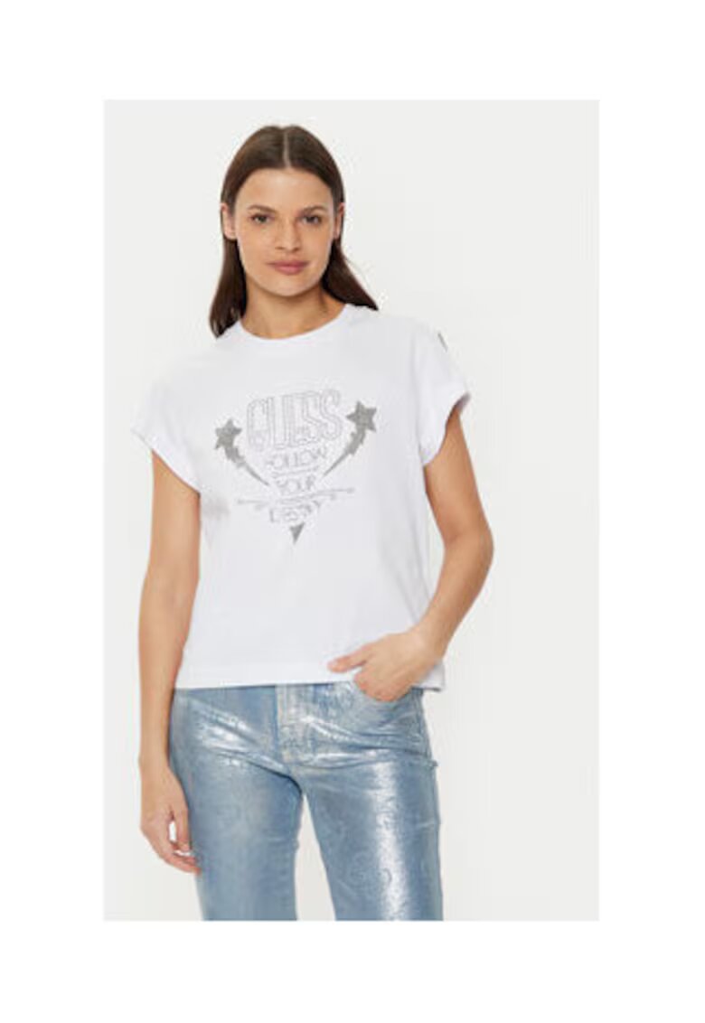 GUESS Tricou din bumbac - cu imprimeu frontal