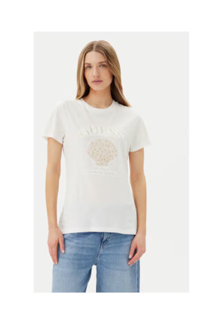 GUESS Tricou din bumbac cu imprimeu frontal