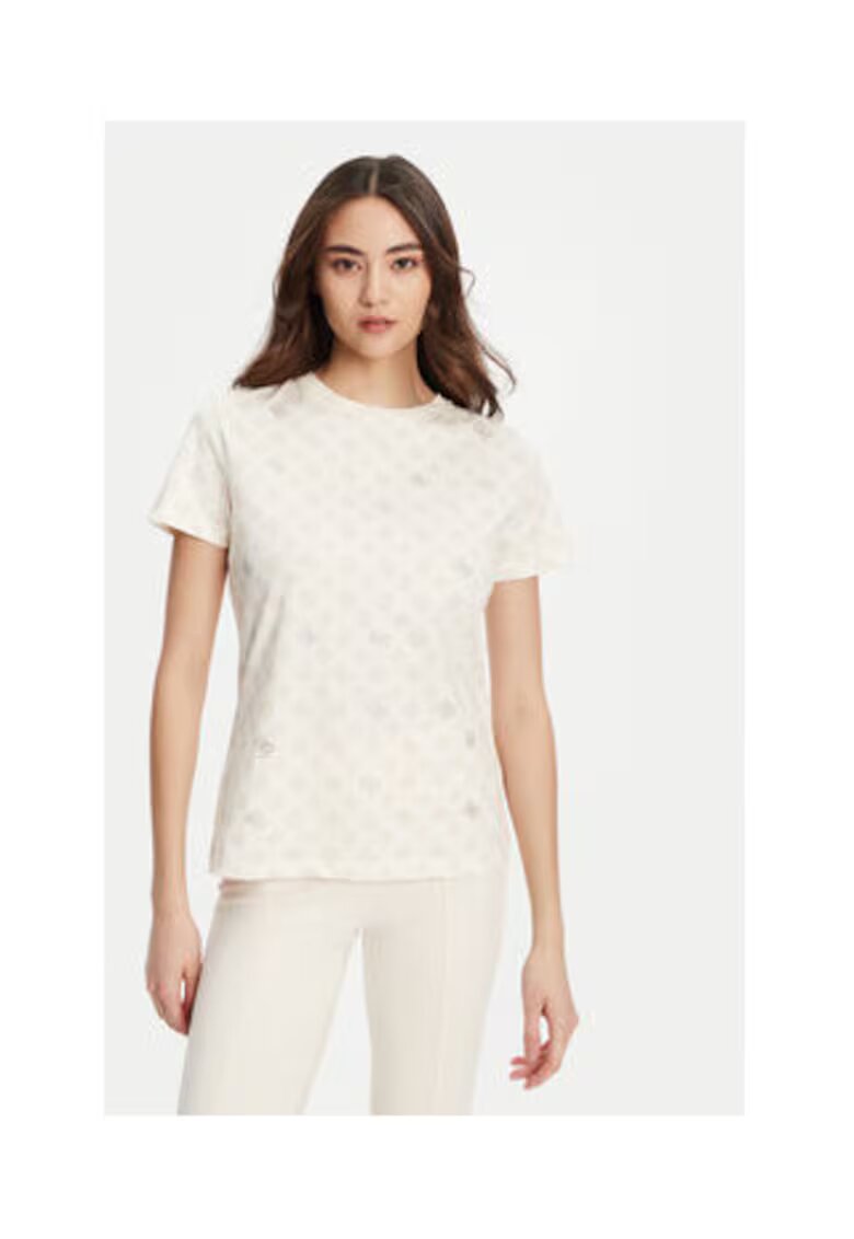 GUESS Tricou din bumbac cu imprimeu logo si aplicatii logo din strasuri