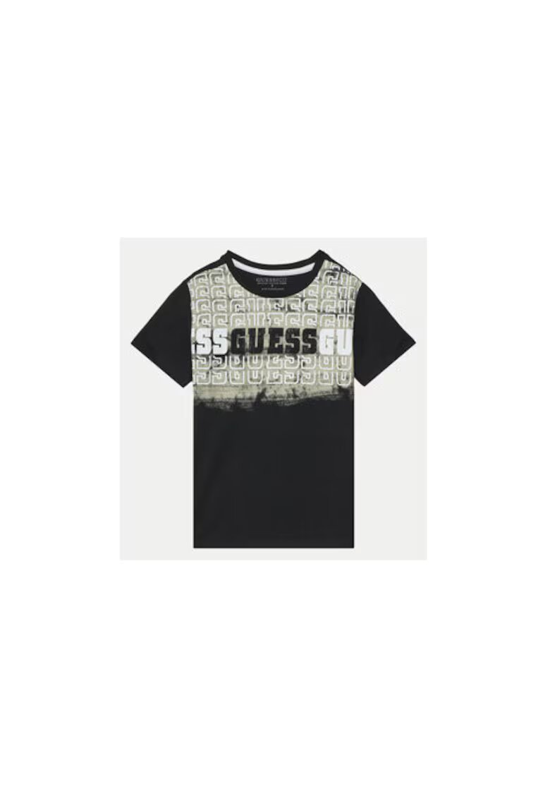 GUESS Tricou din bumbac cu imprimeu logo si maneci scurte -