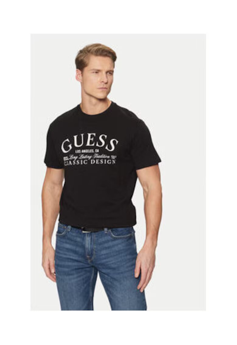 GUESS Tricou din bumbac cu imprimeu text si logo