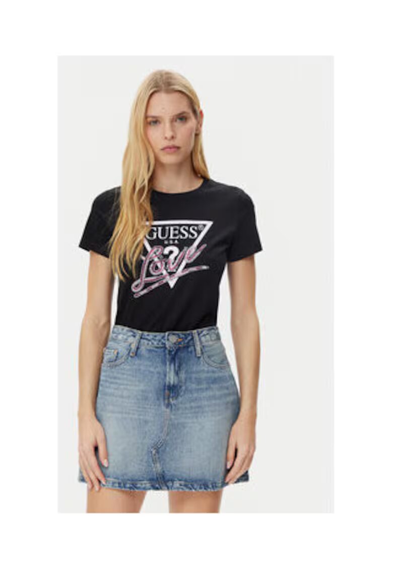 GUESS Tricou din bumbac cu logo 002