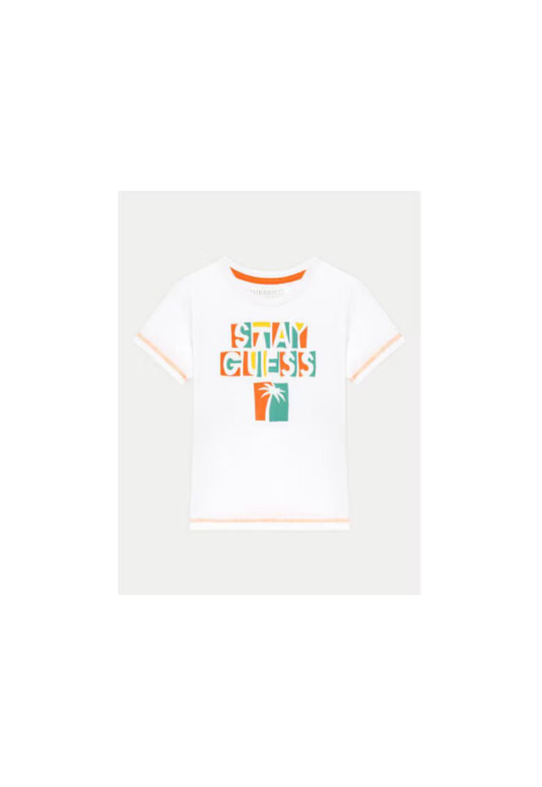 GUESS Tricou din bumbac cu model cu logo