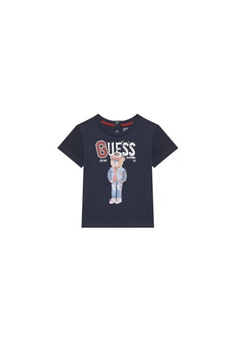 GUESS Tricou din bumbac cu model ursulet