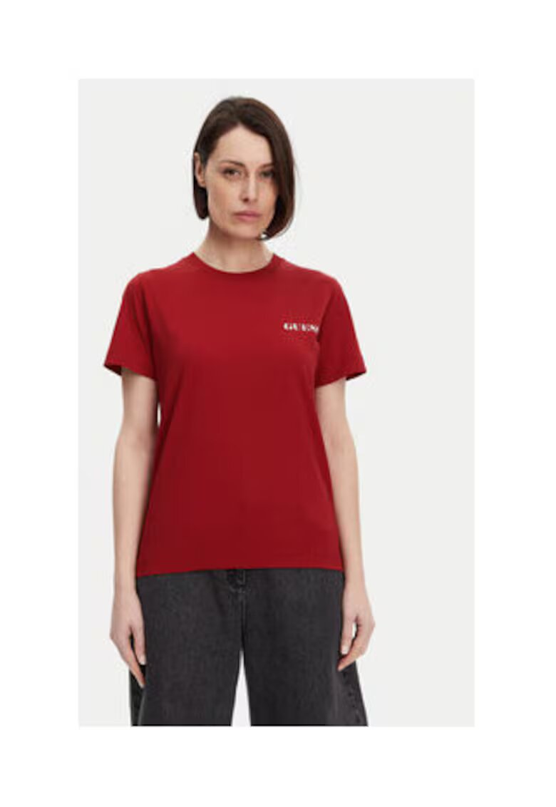 GUESS Tricou din bumbac organic cu imprimeu pe spate