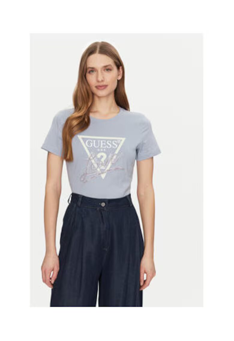 GUESS Tricou din bumbac organic cu logo 001